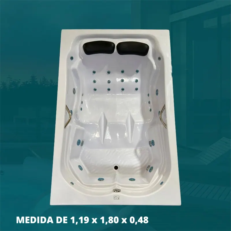 Banheira Dupla Fortaleza Excellence COMPLETA C/ Hidro Em Acrílico
