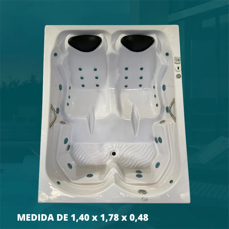 Banheira Dupla Fortaleza Excellence COMPLETA C/ Hidro Em Acrílico