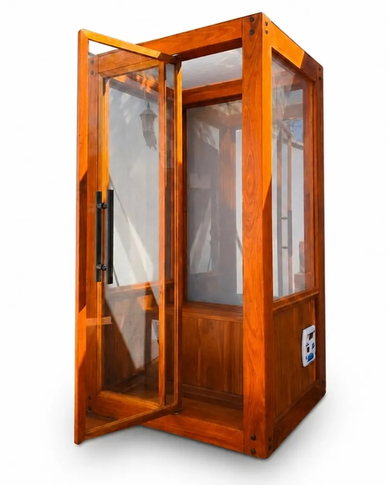 SAUNA BBB 2 LUGARES MADEIRA & VIDRO - ÚMIDA (VAPOR)