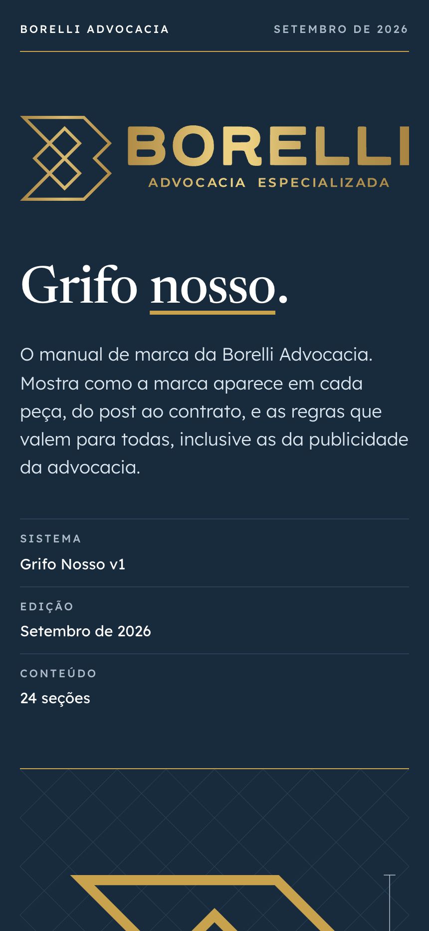 A mesma capa num celular de 430 pixels, com um pouco mais de respiro