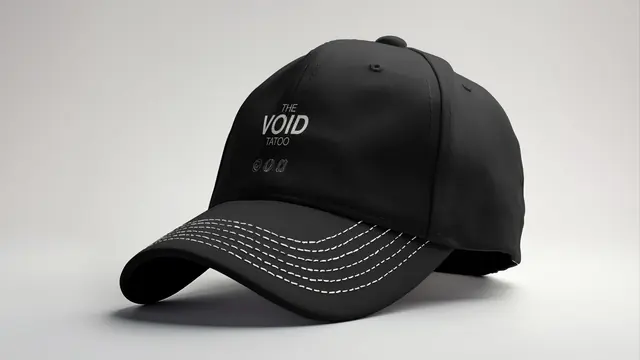 Boné preto bordado com o logotipo The VOID