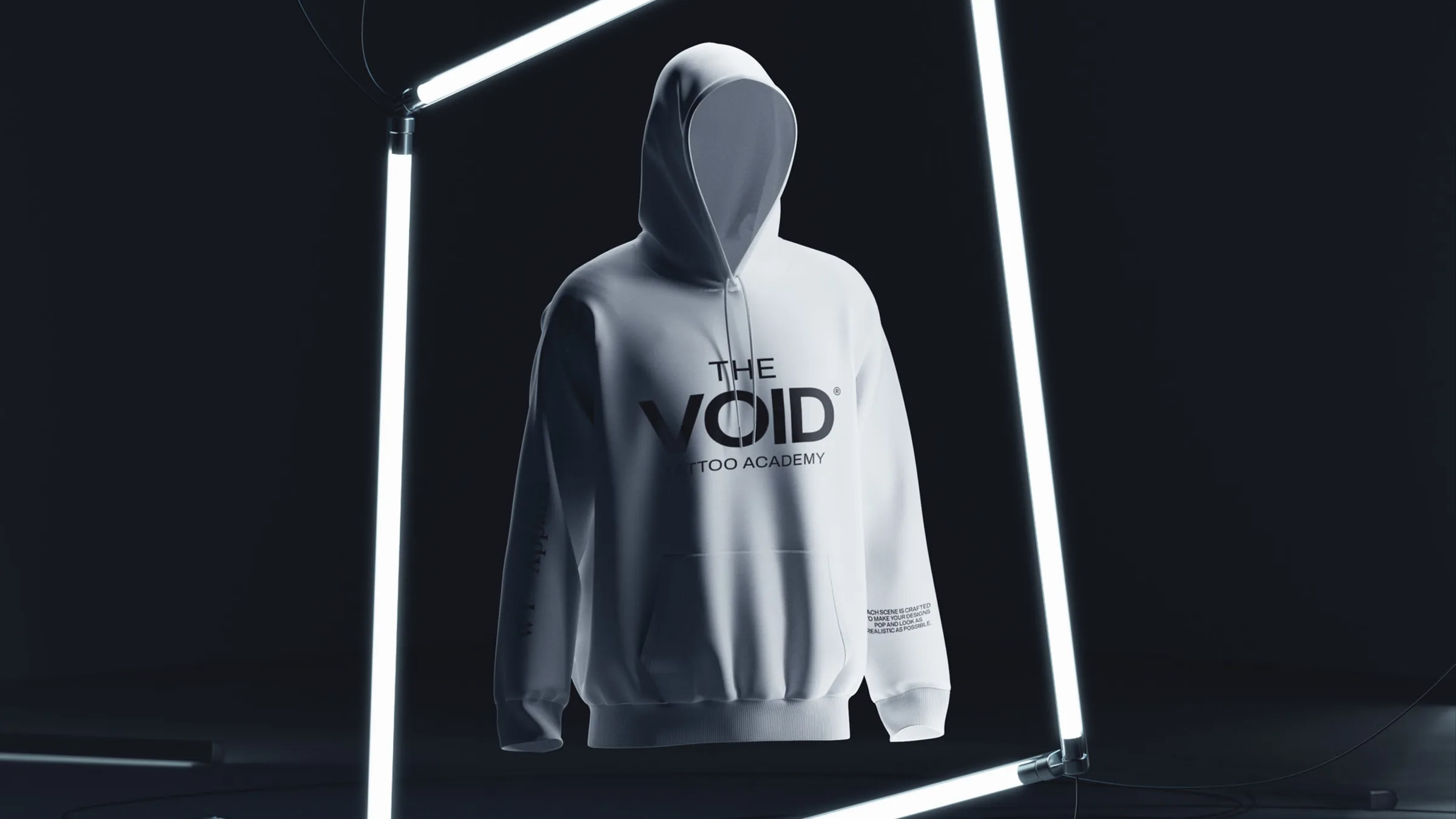 Moletom branco com capuz e logotipo The VOID