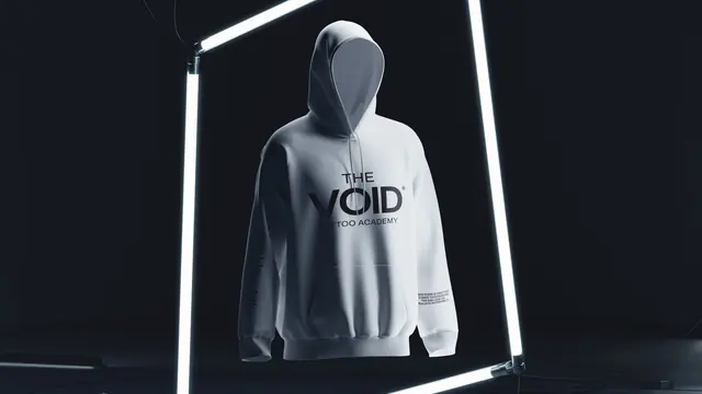 Moletom branco com capuz e logotipo The VOID