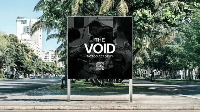 Placa de rua com a campanha The VOID
